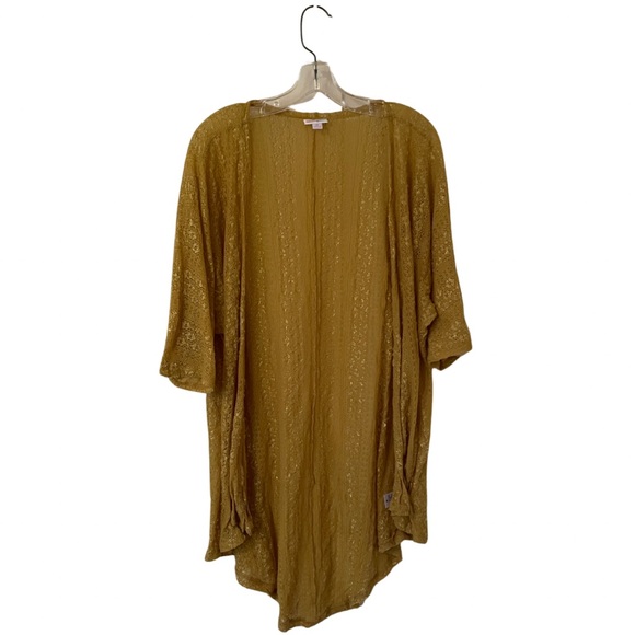 Yellow Gold Lace Light Cardigan Medium - Picture 1 of 5
